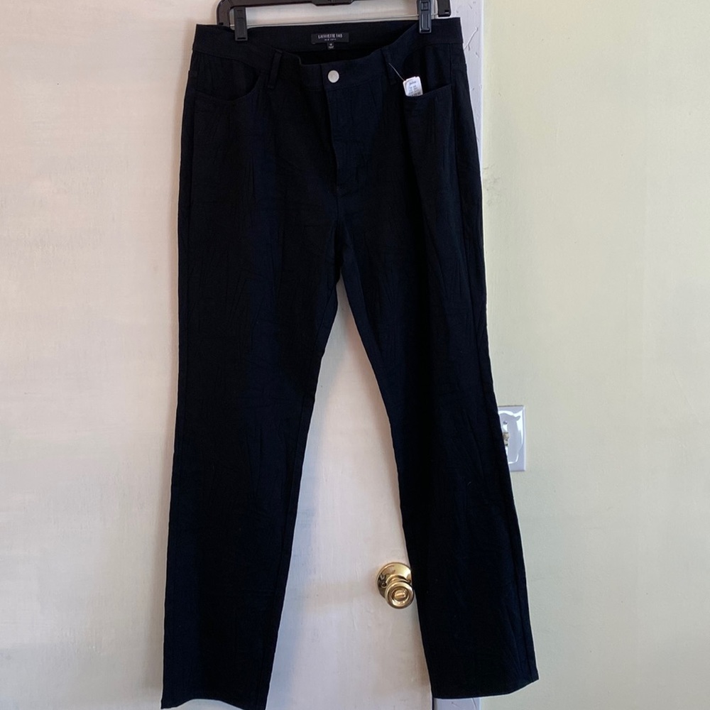 Lafayette 148 New York Beautiful Black CottonStretch Textured Jeans NewWith Tags